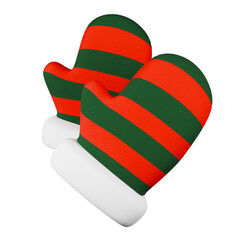 Christmas glove, santa claus glove, christmas glove in winter, xmas glove, winter glove,christmas glove with isolated white, 1 pair of christmas glove, festive red glove