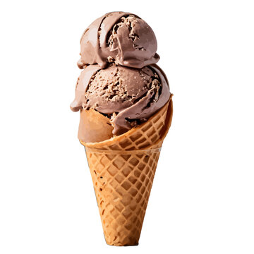chocolate ice cream in a cone