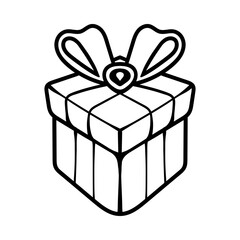 cartoon of present box isolated drawing line art style sketch classic vintage design illustration