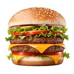 double cheese burger isolated