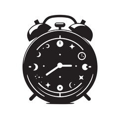 alarm clock silhouette vector illustration