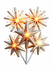 Futuristic close up of glowing sparklers forming star patterns copy space below. concept as A futuristic close up of glowing sparklers creating intricate star patterns symbolizing wonder and excitemen