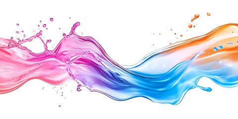 Blue, pink and orange liquid splash wave, Generative Ai