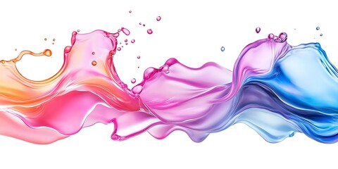 Blue, pink and orange liquid splash wave, Generative Ai
