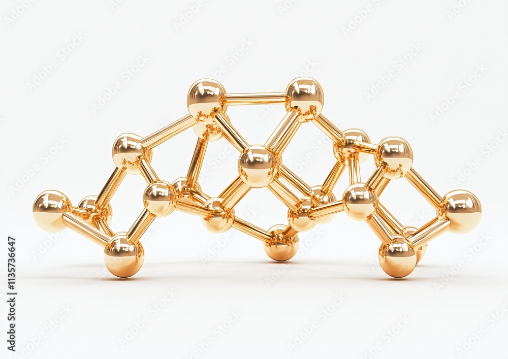 Aufkleber golden molecular structure science technology connection network abstract