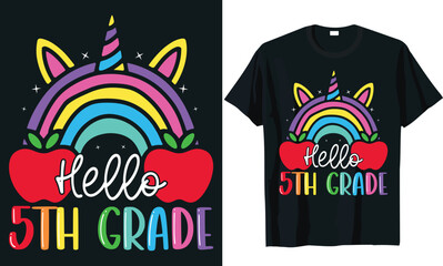 5th Grade Rainbow Back to School T-Shirt