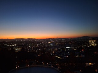Early morning scenery of Seoul, South Korea, in December