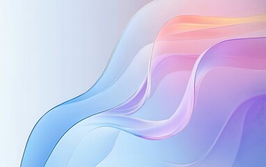 Flowing gradient transparent multilayer glass background, 3d rendering, Generative Ai
