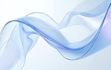 Flowing gradient transparent multilayer glass background, 3d rendering, Generative Ai