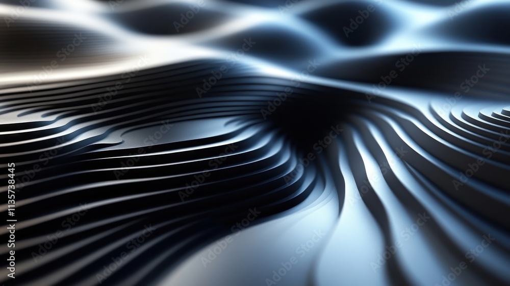 Poster set of abstract curved lines 3d rende