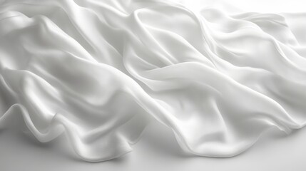 Obraz premium Smooth white silk fabric with gentle folds