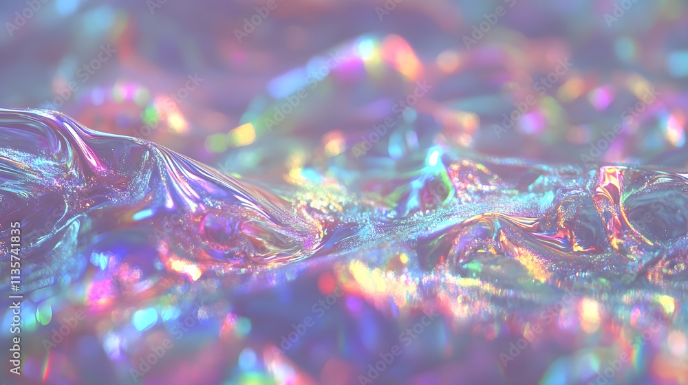 Poster captivating colorful reflections abstract art digital composition vibrant environment overhead view 