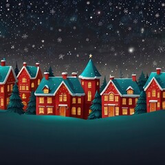 Fototapeta premium Christmas house in the night
