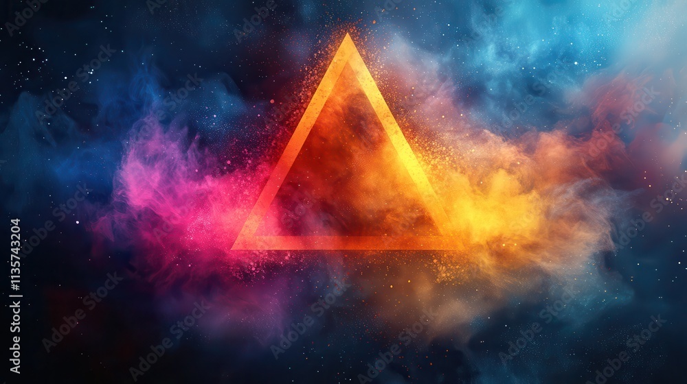 Poster vector illustration abstract colorful triangle dynamic splash liquid shape background for poster cov