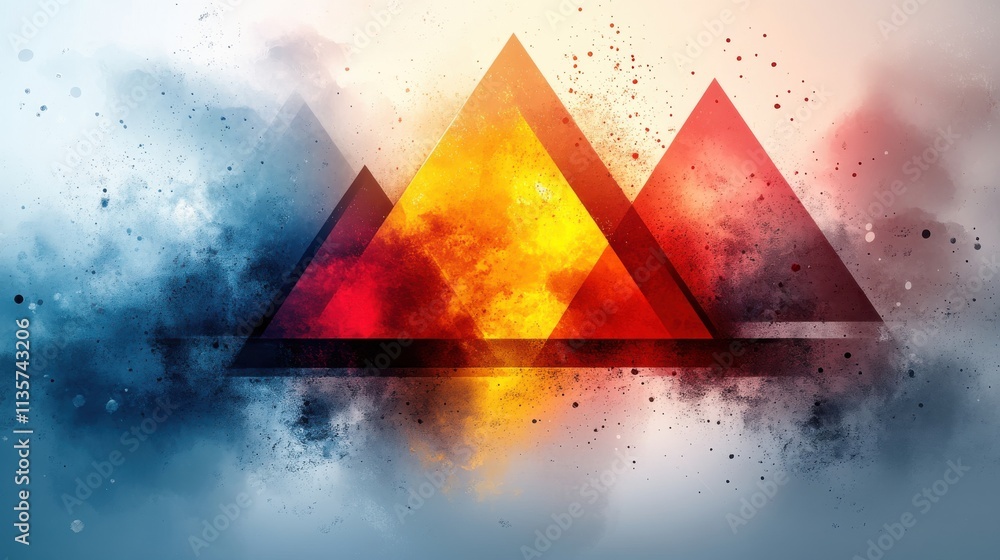 Poster vector illustration abstract colorful triangle dynamic splash liquid shape background for poster cov