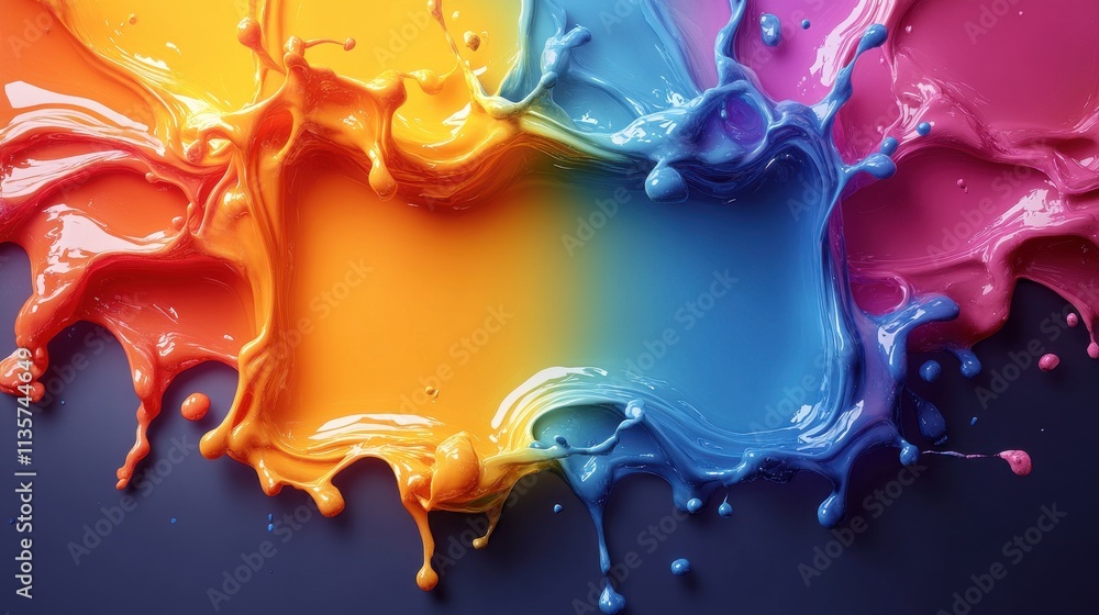 Aufkleber vector illustration with abstract colorful square abstract splash liquid shape background for poster
