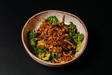 Meat salad with vegetables