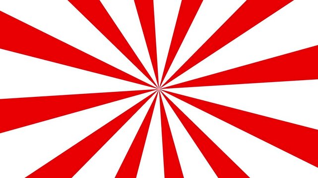 回転する紅白の集中線背景アニメ