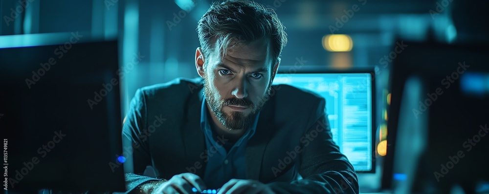 Poster cybersecurity professionals protecting business data from malware, advanced malware defense techniqu