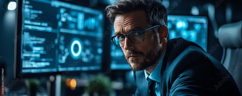 Aufkleber cybersecurity professionals safeguarding business information, preventing malware attacks with advan