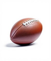 American Football or Rugby Ball Isolated on White Background with Full Depth of Field
