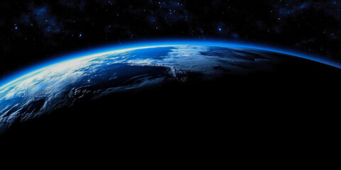 Obraz premium Earth planet viewed from space , 3d render of planet Earth. 
