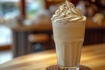 Creamy milkshake with whipped cream