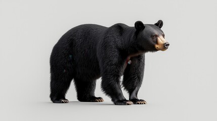 Fototapeta premium A black bear standing tall and looking forward.