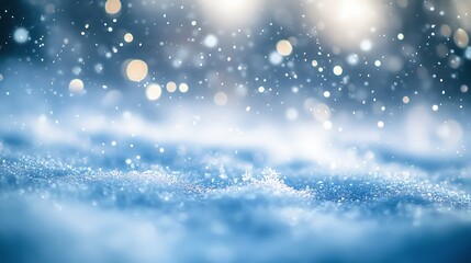 Fototapeta premium Light blue background with bokeh lights color