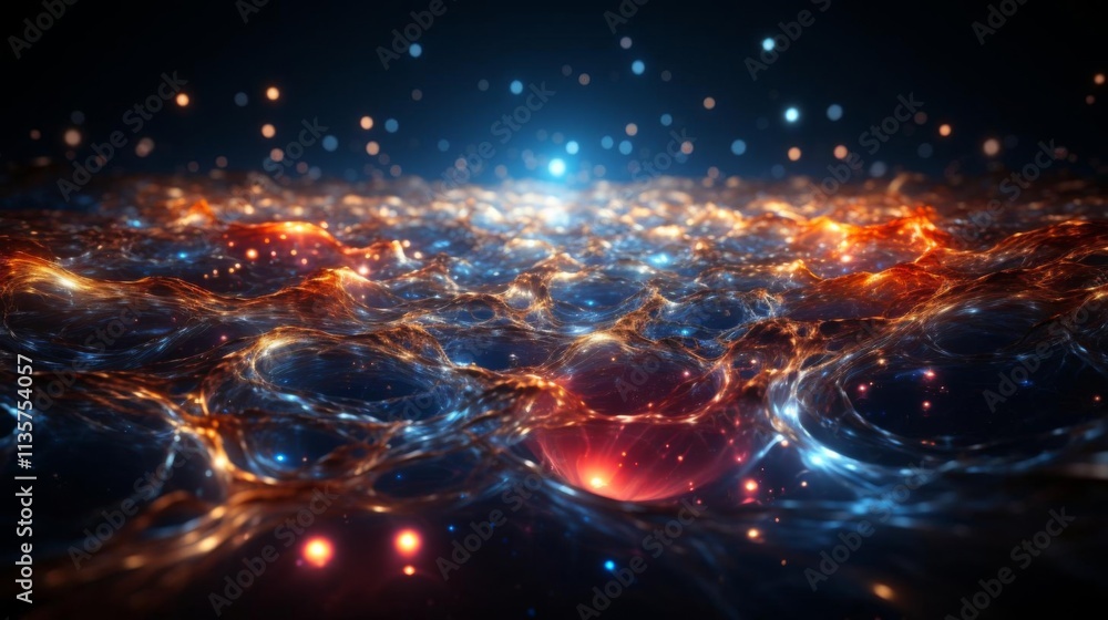 Sticker a computer generated image of a galaxy with a blue and orange swirl