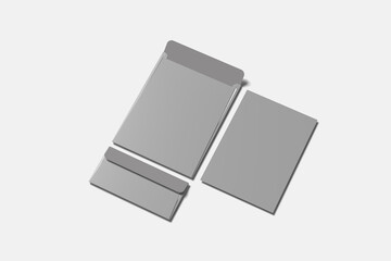 Blank paper envelopes for your design. Vector envelopes template.