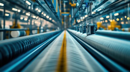 Fototapeta premium Industrial Textile Manufacturing Process