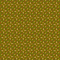 Rustical green background with simplified summer wild flowers Small flowers wallpapers Tiny floral fabric print, home
