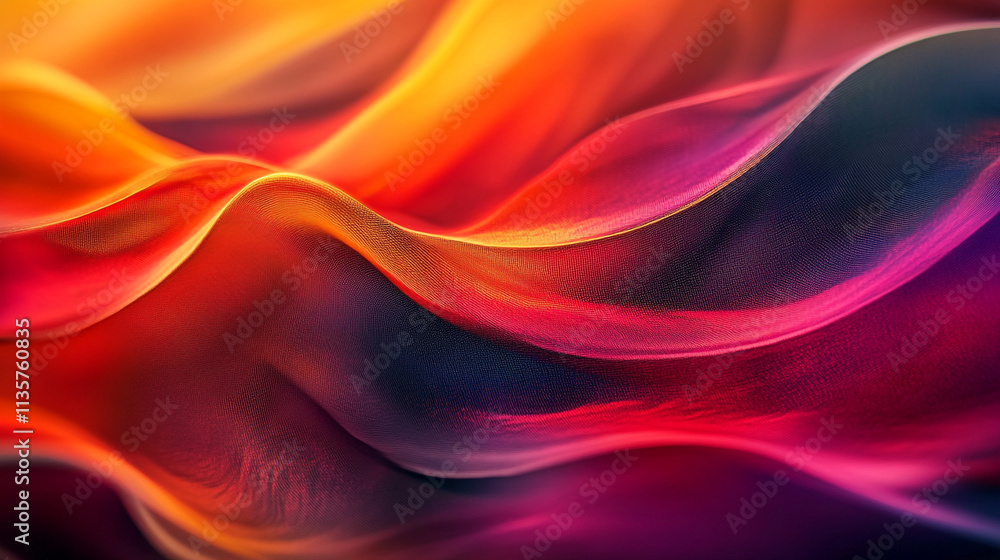 Poster colorful flowing abstract patterns with vibrant hues and smooth textures