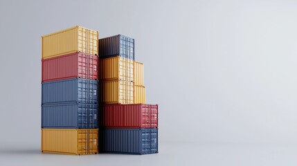 Fototapeta premium a stack of coulorful shipping containers arranged neatly