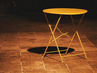 Tokyo,Japan - December 15,  2024: A table and  a chair in a park at night