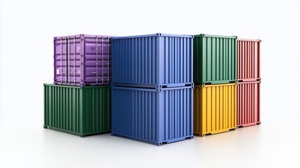 Obraz premium A stack of colorful shipping containers arranged neatly