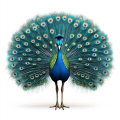 Majestic Peacock Displaying Its Vibrant Feathers in All Their Splendor, Radiating Colorful Patterns in a Captivating Natural Setting