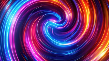 Abstract Neon Swirls Background