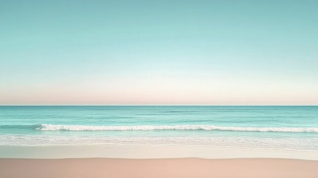 Serene ocean waves meet tranquil sandy beach