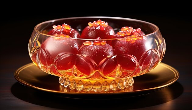 Gulab jamun gulaab jamun sugar syrup golden bowl Indian sweet food mithai Egyptian Zalabia 