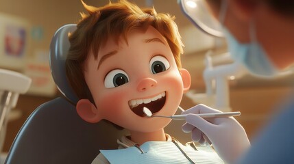child’s first dentist visit, nervous child, dental check-up, friendly dentist