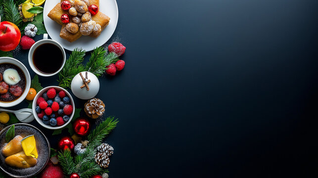 The free space webpage with Christmas food