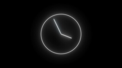 animated video in the form of a neon saber effect wall clock. 4k