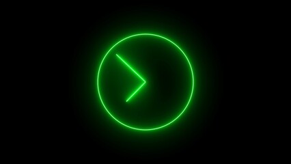 animated video in the form of a neon saber effect wall clock. 4k