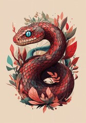 Obraz premium A Fantasy Snake in Abstract Splendor