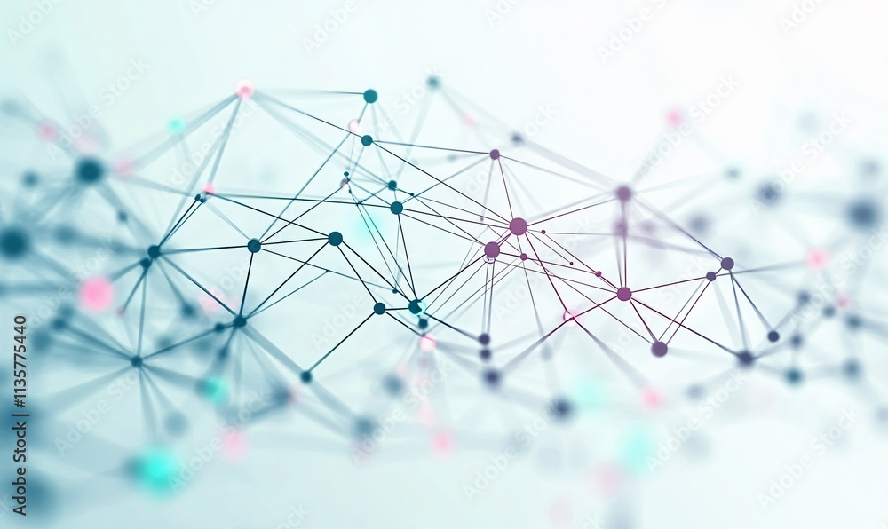 Poster abstract network connection dots lines plexus background