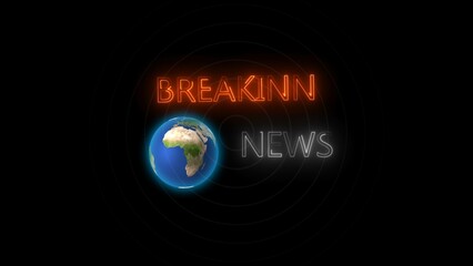 blue stand and breaking news and world network on lcd screen background in the news studio room. Vector template for your design illustration