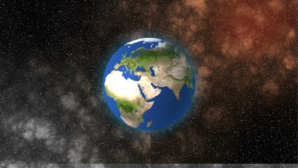 Earth and stars field in the galaxy illustration astronomy graphic design background.   Elements of this image furnished by NASA