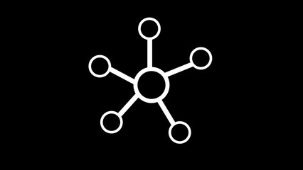 Hub flat network icon, connect structure vector symbol isolated background, technology system . Hub flat network icon, connect structure vector symbol isolated background.